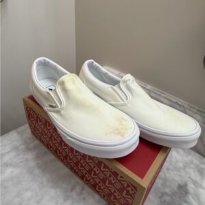 Vans Cream Slip-On Shoes